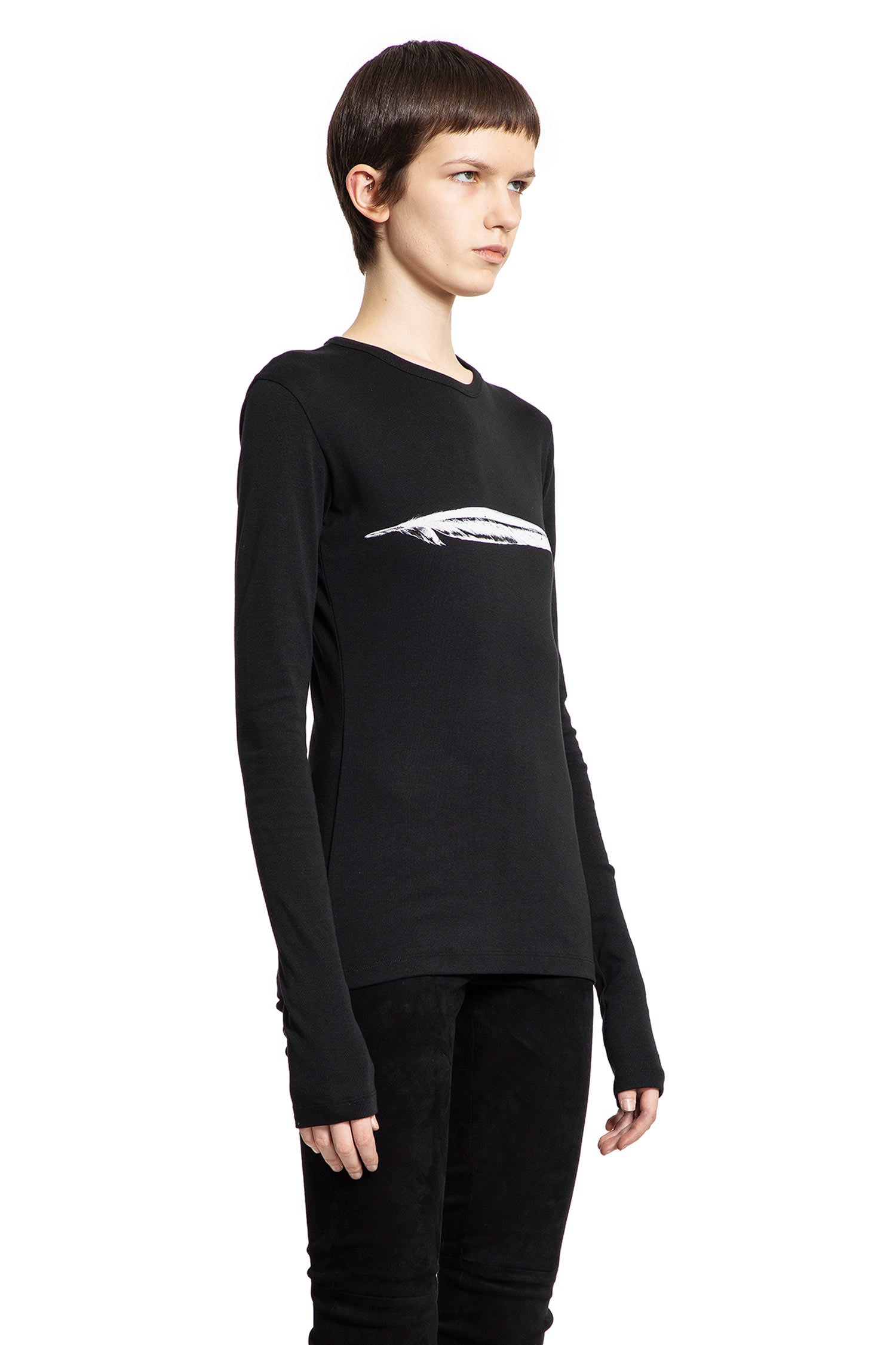 ANN DEMEULEMEESTER WOMAN BLACK T-SHIRTS & TANK TOPS