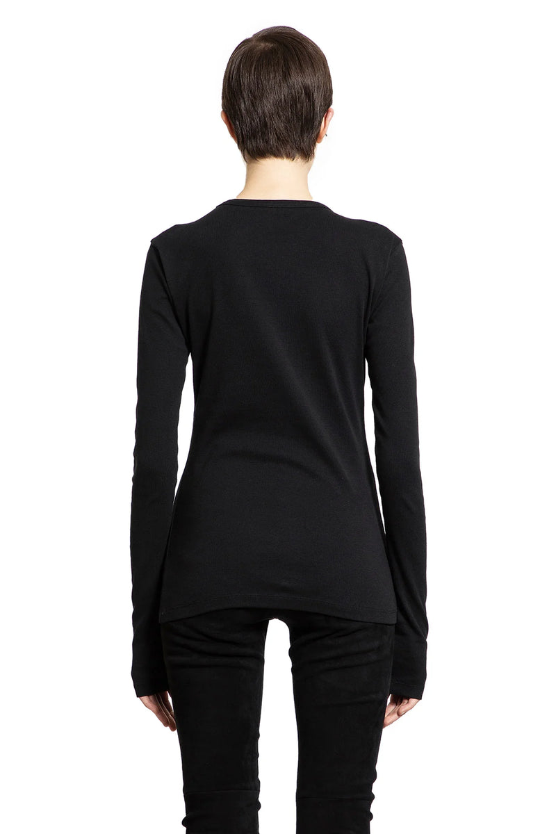 ANN DEMEULEMEESTER WOMAN BLACK T-SHIRTS & TANK TOPS - Antonioli.eu