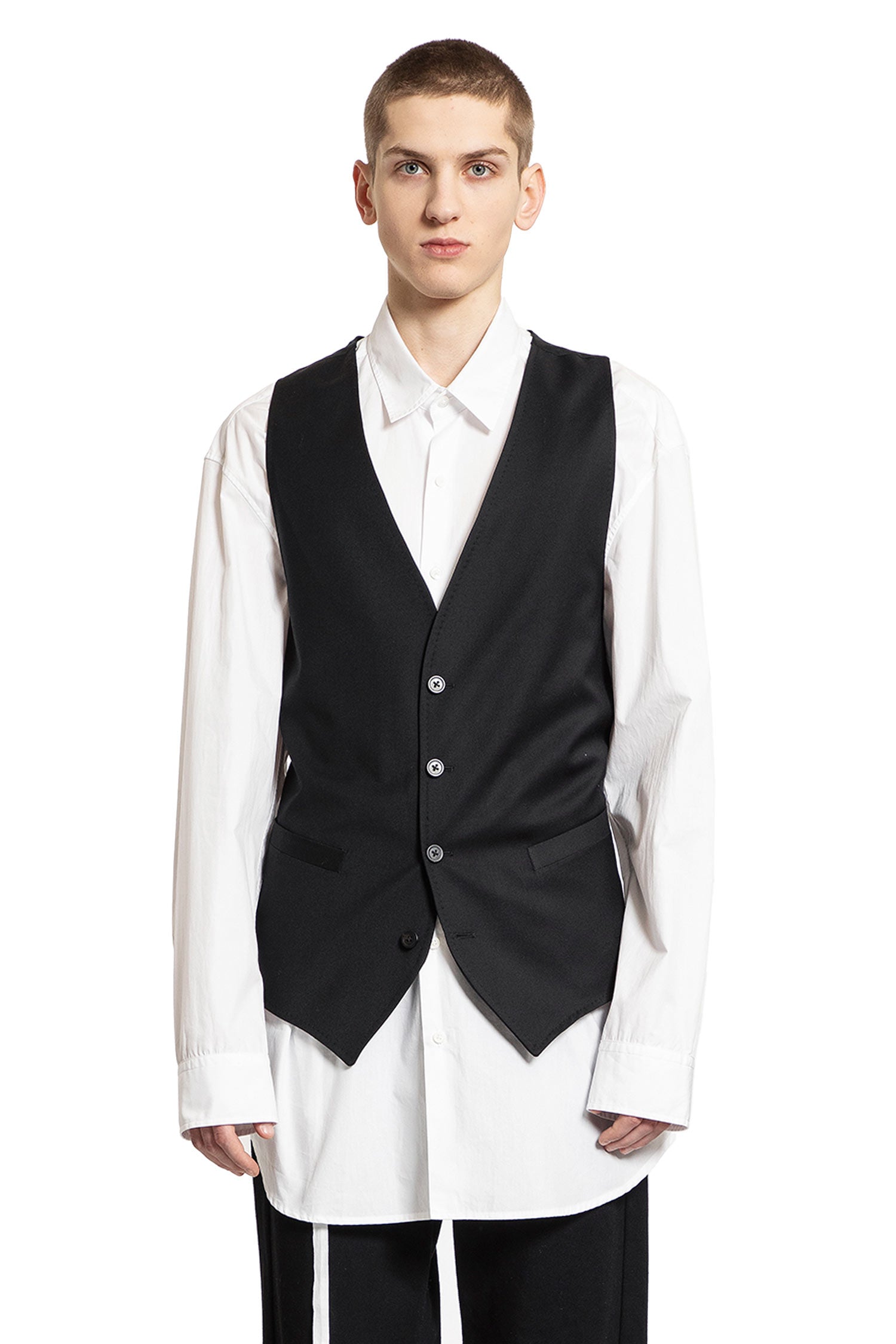 ANN DEMEULEMEESTER MAN BLACK VESTS