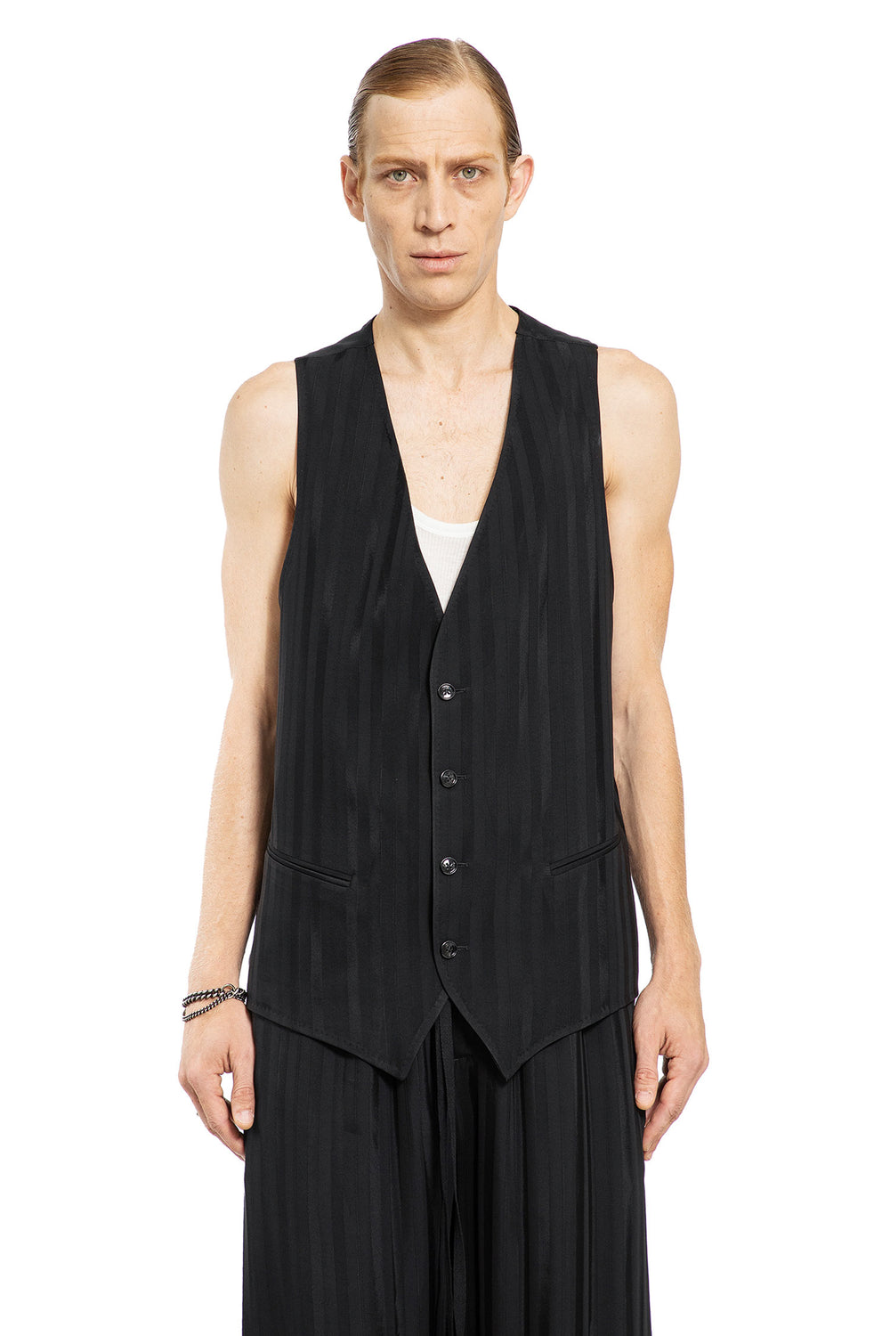 ANN DEMEULEMEESTER MAN BLACK VESTS