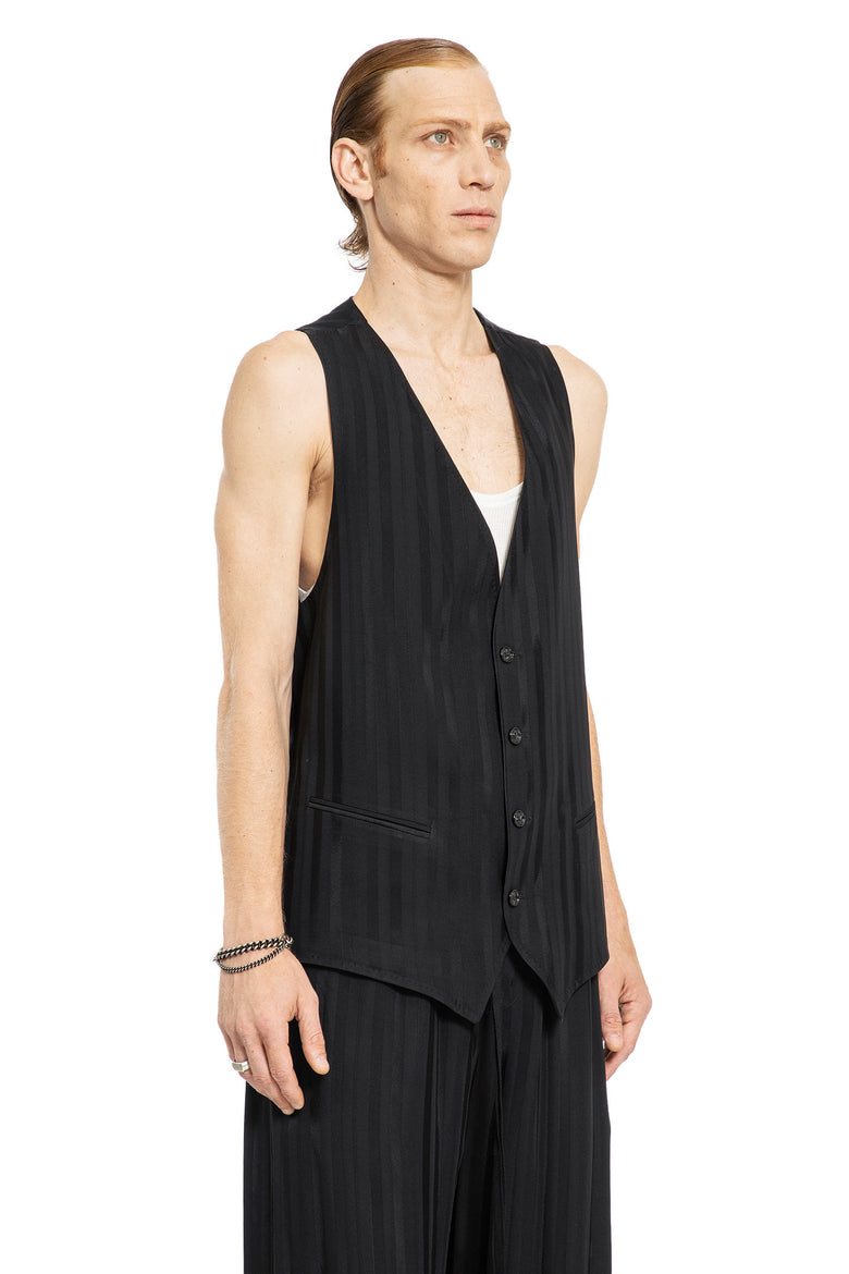 ANN DEMEULEMEESTER MAN BLACK VESTS