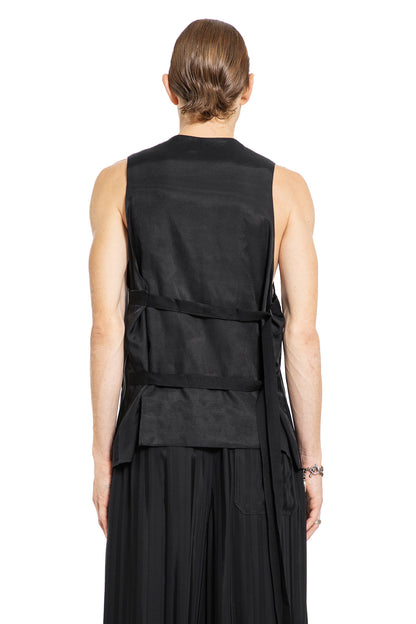 ANN DEMEULEMEESTER MAN BLACK VESTS