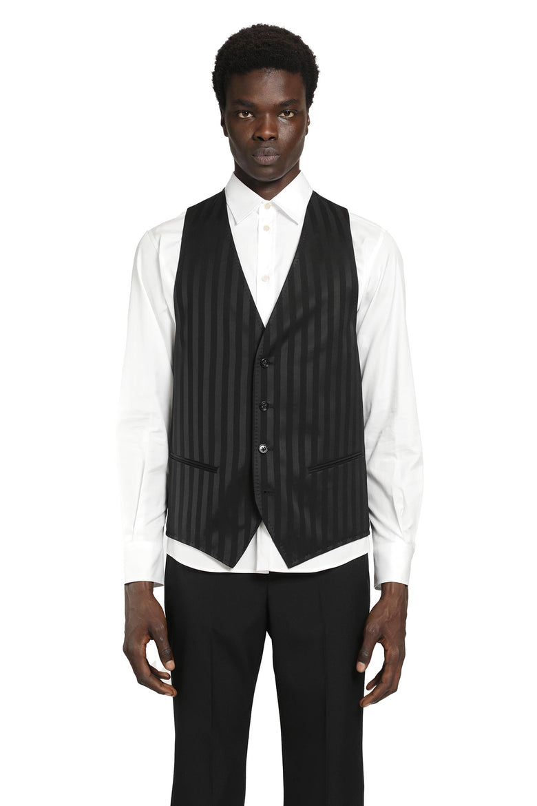 
              ANN DEMEULEMEESTER Juikko Striped Satin Waistcoat man
            