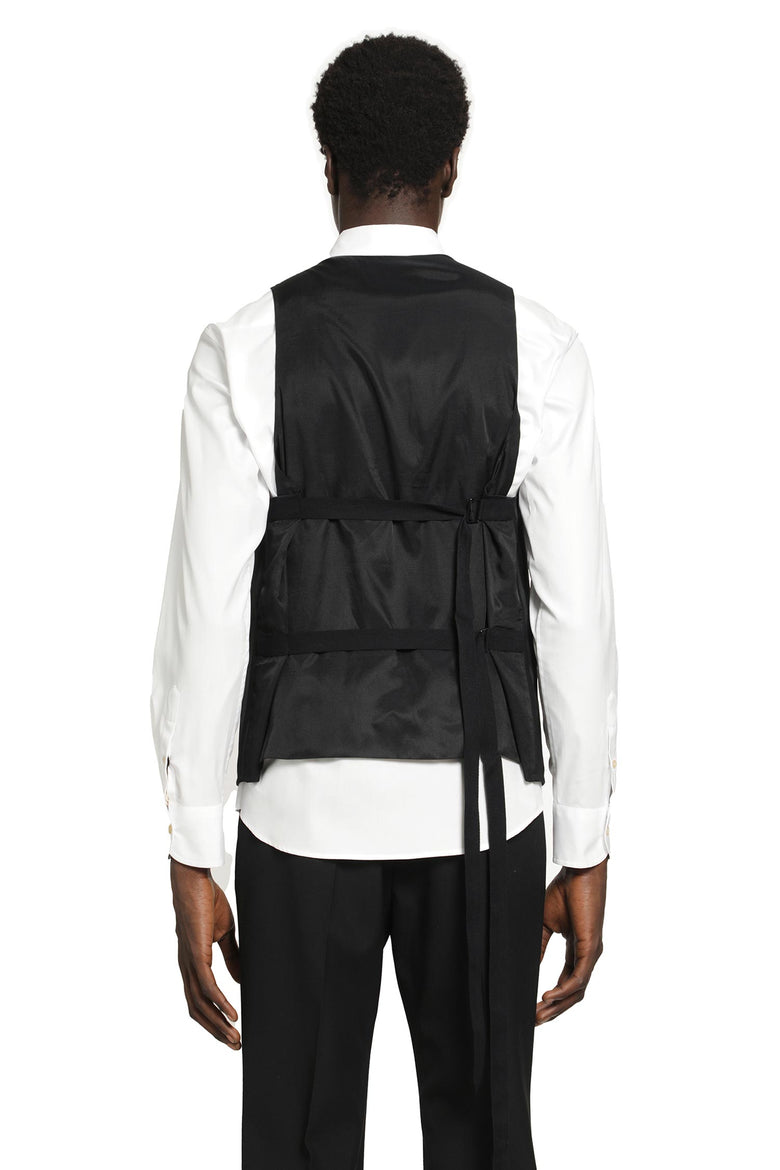 ANN DEMEULEMEESTER Juikko Striped Satin Waistcoat man