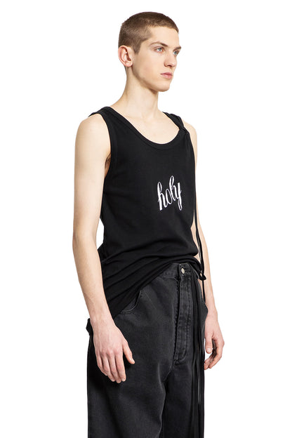 ANN DEMEULEMEESTER MAN BLACK T-SHIRTS & TANK TOPS