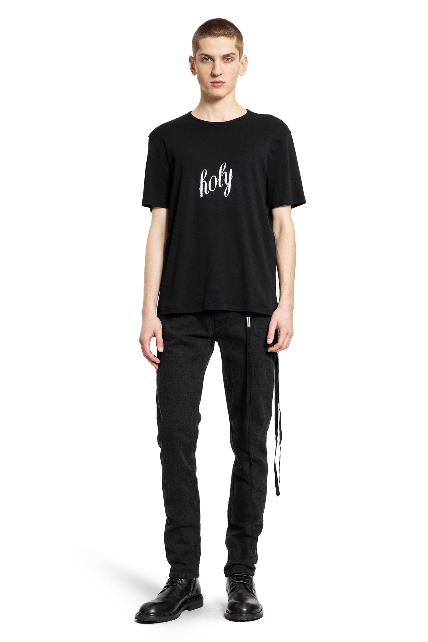 ANN DEMEULEMEESTER MAN BLACK T-SHIRTS & TANK TOPS