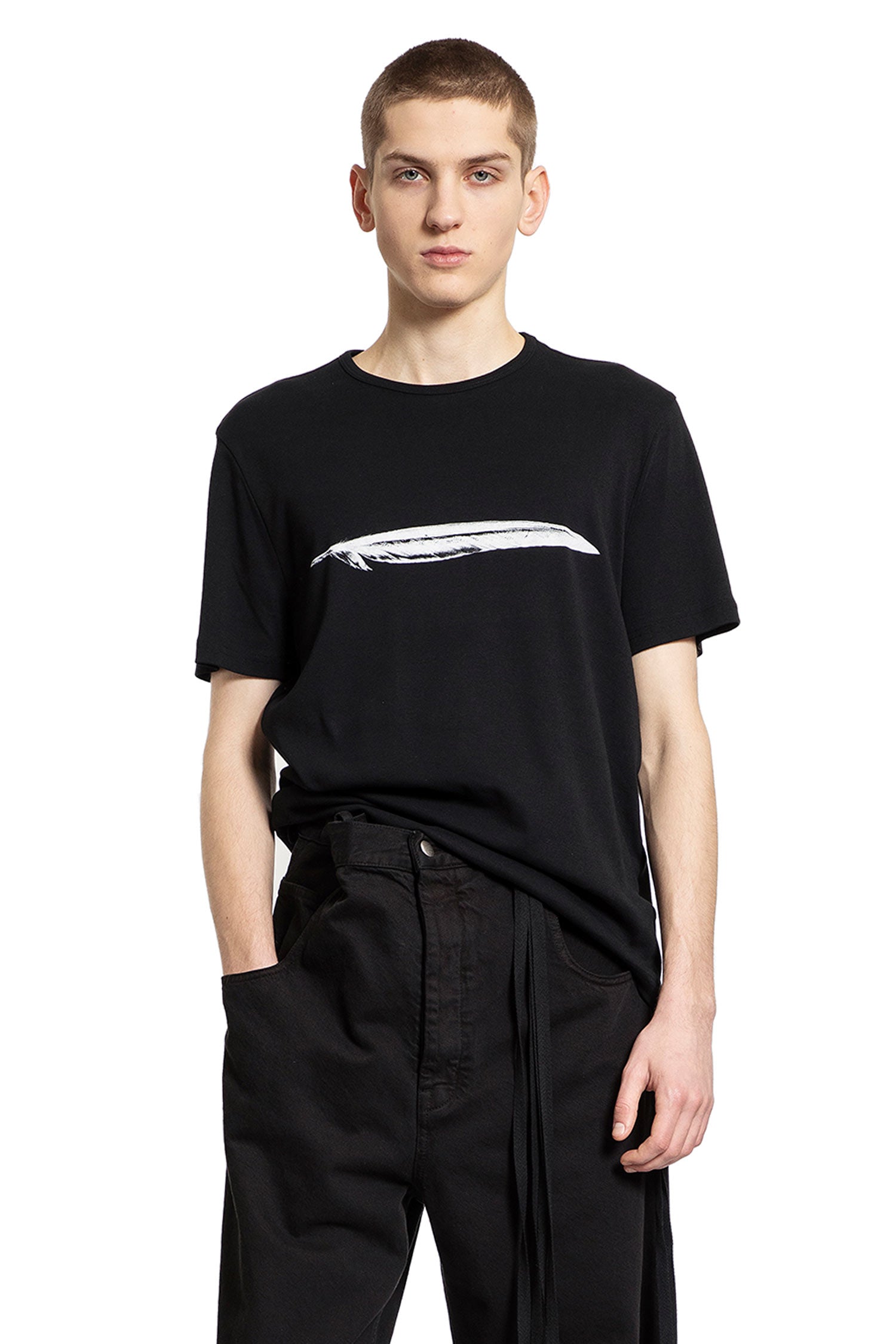 ANN DEMEULEMEESTER MAN BLACK T-SHIRTS & TANK TOPS