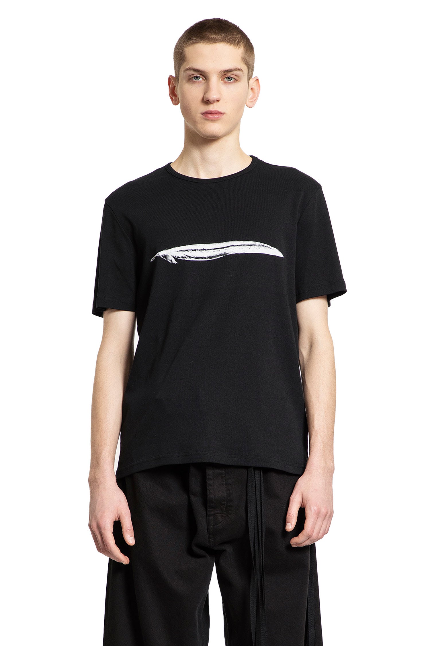 ANN DEMEULEMEESTER MAN BLACK T-SHIRTS & TANK TOPS