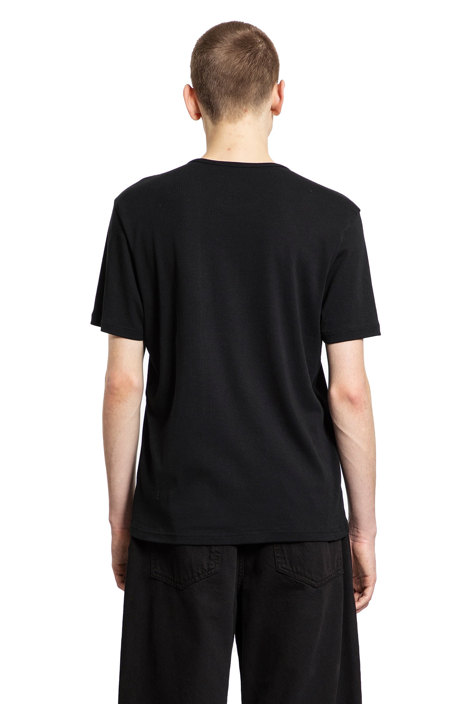 ANN DEMEULEMEESTER MAN BLACK T-SHIRTS & TANK TOPS