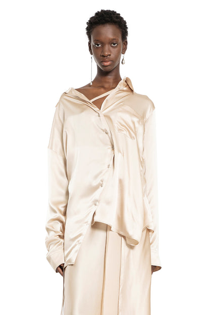 ANN DEMEULEMEESTER WOMAN BEIGE SHIRTS