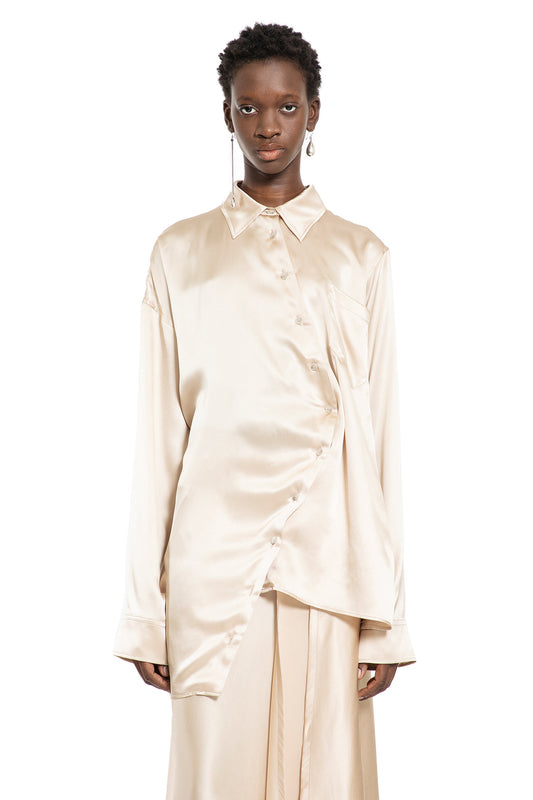 ANN DEMEULEMEESTER WOMAN BEIGE SHIRTS