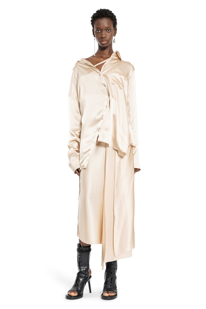 ANN DEMEULEMEESTER WOMAN BEIGE SHIRTS