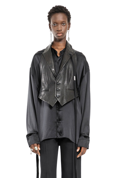 ANN DEMEULEMEESTER WOMAN BLACK VESTS