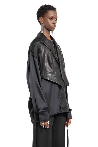 ANN DEMEULEMEESTER WOMAN BLACK VESTS