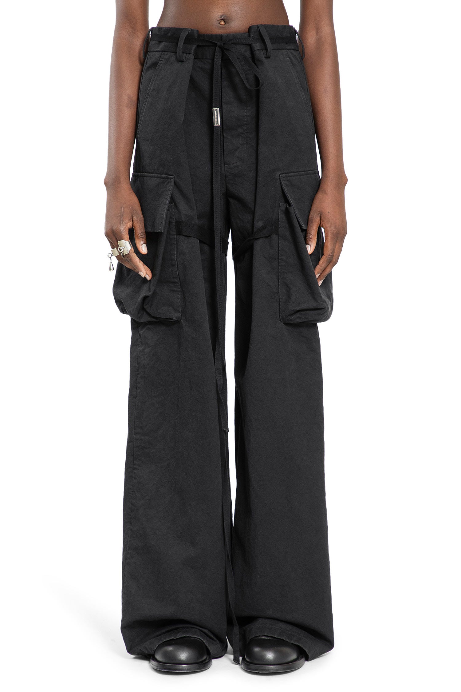 ANN DEMEULEMEESTER WOMAN BLACK TROUSERS