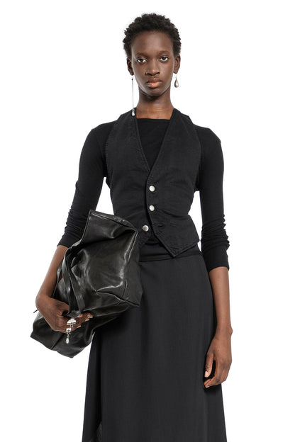 ANN DEMEULEMEESTER WOMAN BLACK VESTS