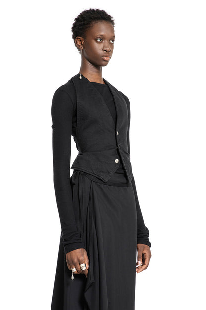 ANN DEMEULEMEESTER WOMAN BLACK VESTS