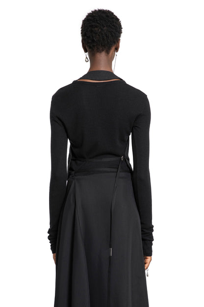 ANN DEMEULEMEESTER WOMAN BLACK VESTS