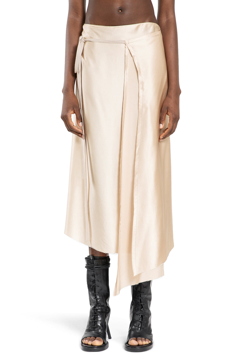 ANN DEMEULEMEESTER WOMAN BEIGE SKIRTS