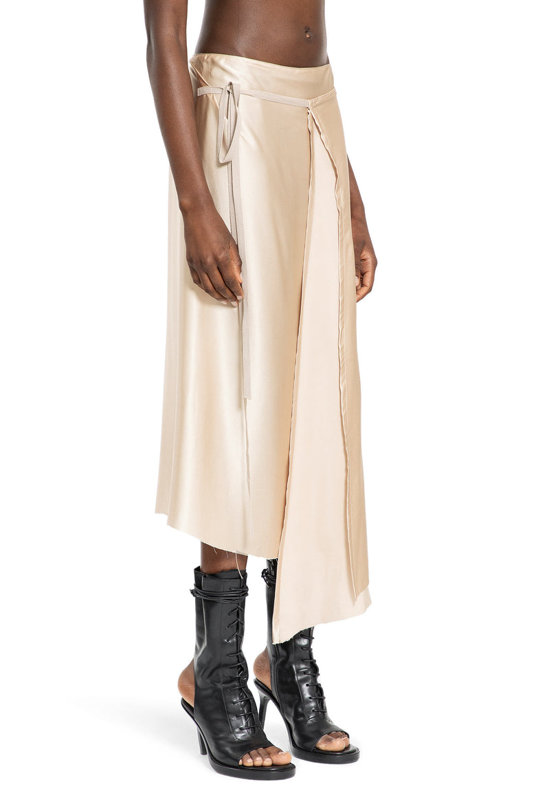 ANN DEMEULEMEESTER WOMAN BEIGE SKIRTS