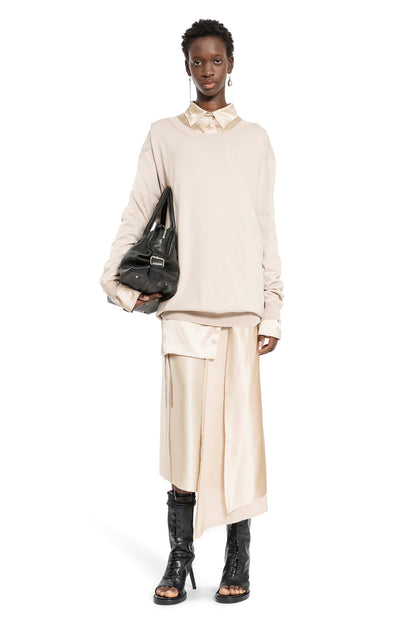 ANN DEMEULEMEESTER WOMAN BEIGE SKIRTS