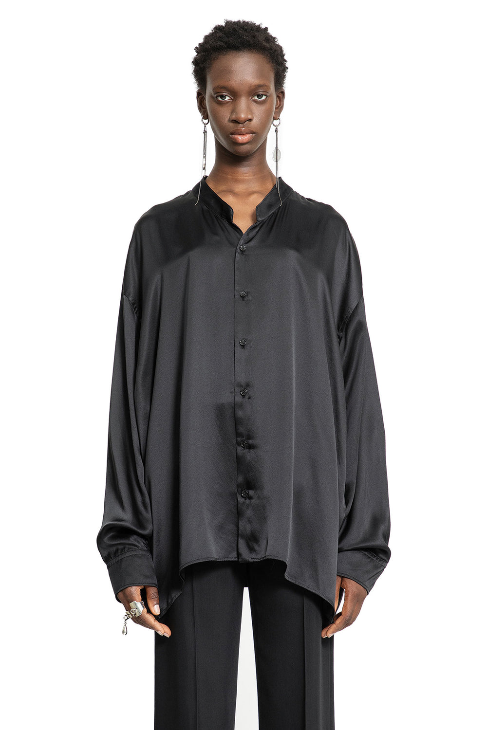 ANN DEMEULEMEESTER WOMAN BLACK SHIRTS