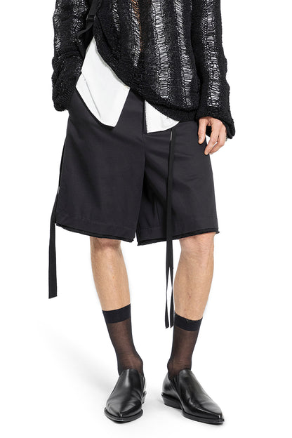 ANN DEMEULEMEESTER MAN BLACK SHORTS & SKIRTS