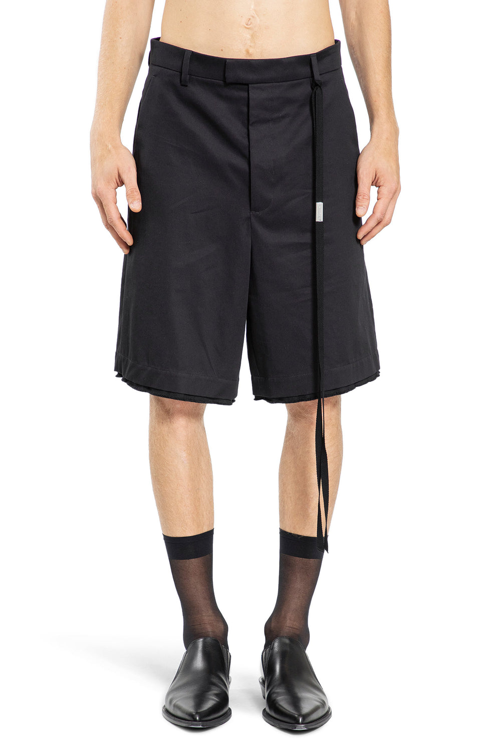 ANN DEMEULEMEESTER MAN BLACK SHORTS & SKIRTS