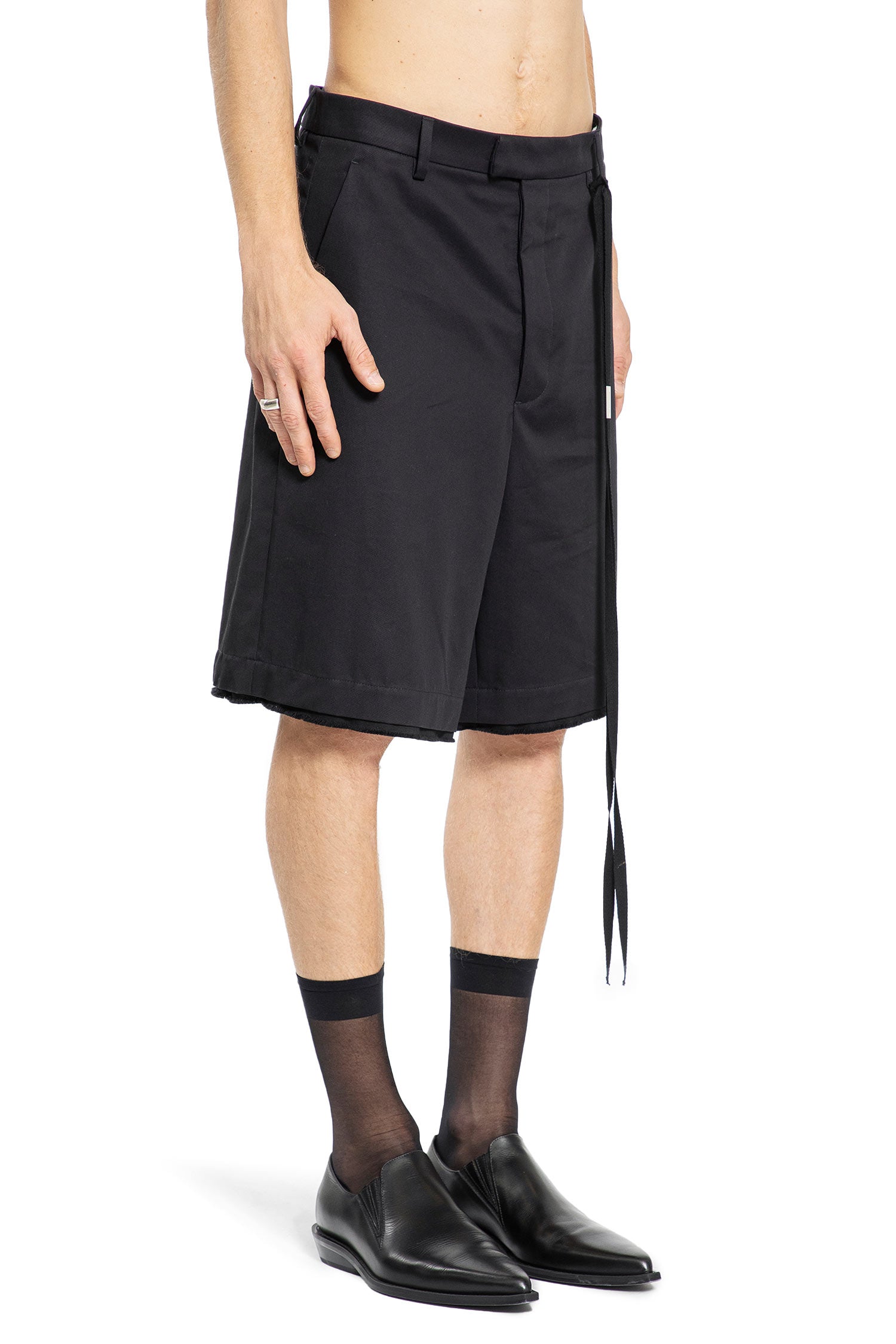 ANN DEMEULEMEESTER MAN BLACK SHORTS & SKIRTS