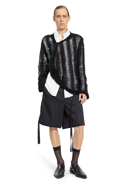 ANN DEMEULEMEESTER MAN BLACK SHORTS & SKIRTS