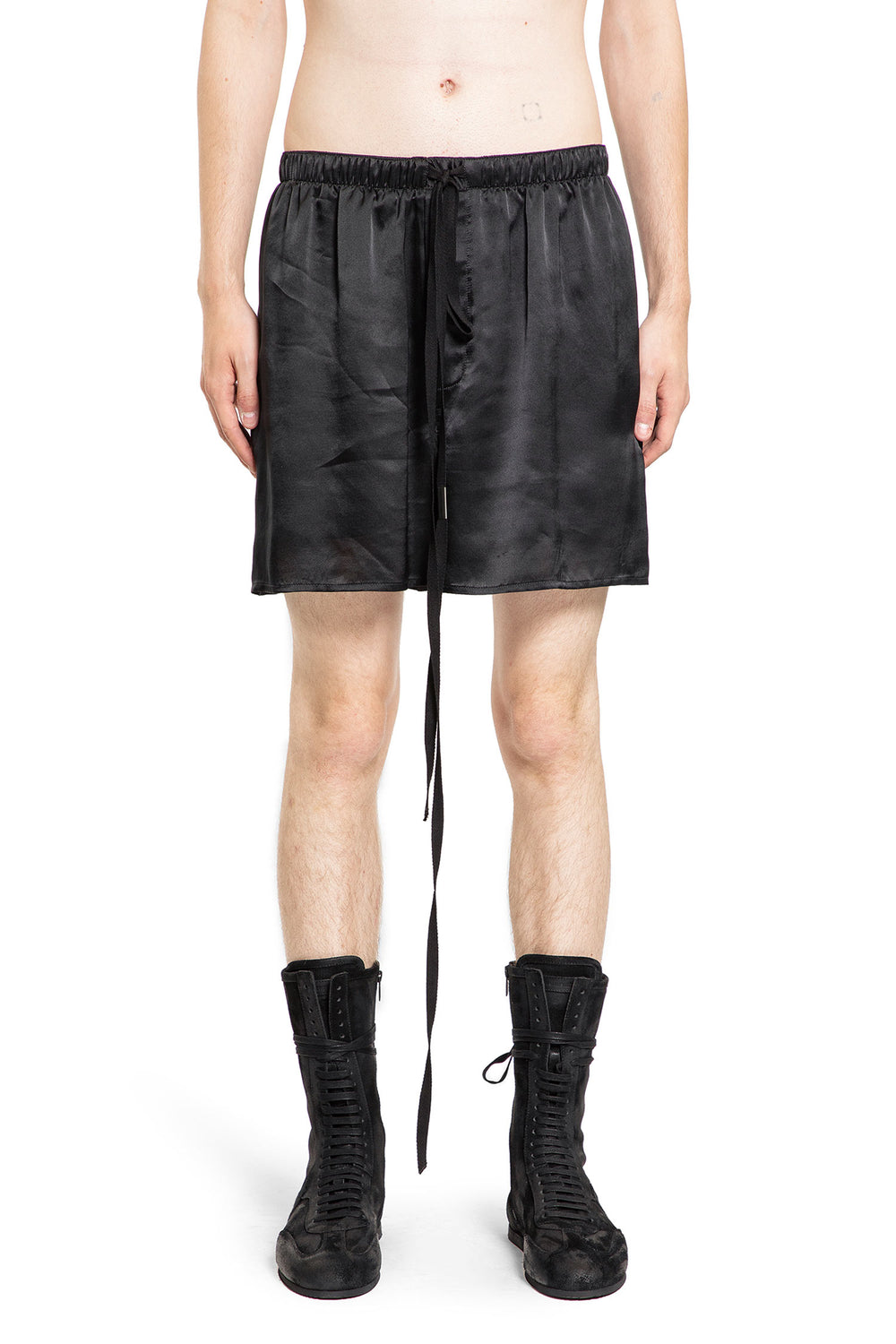 ANN DEMEULEMEESTER MAN BLACK SHORTS & SKIRTS