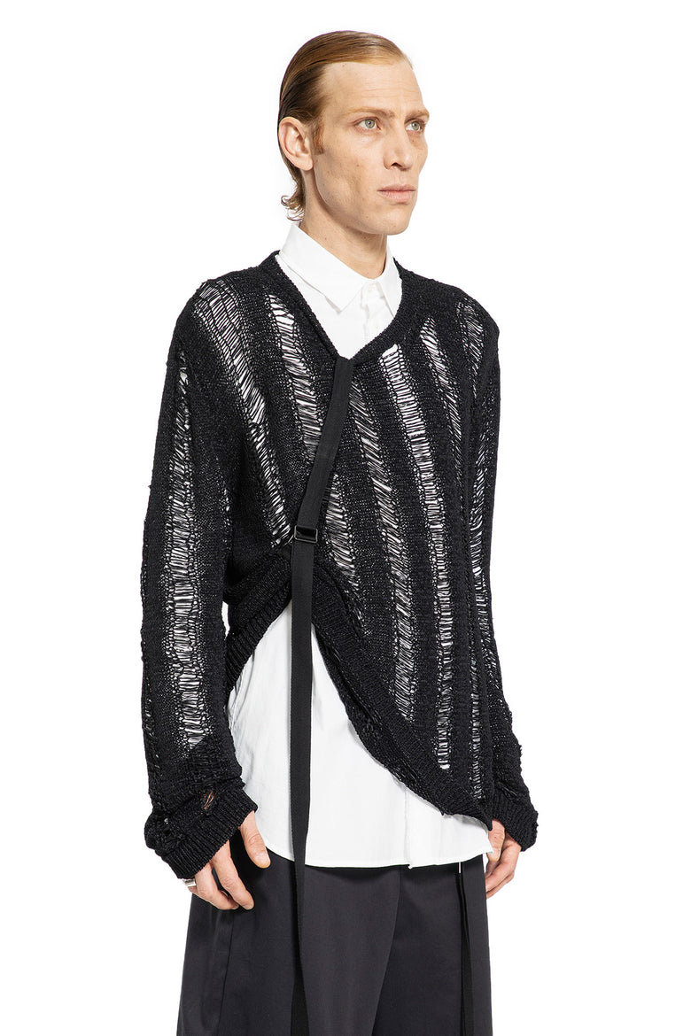 ANN DEMEULEMEESTER MAN BLACK KNITWEAR