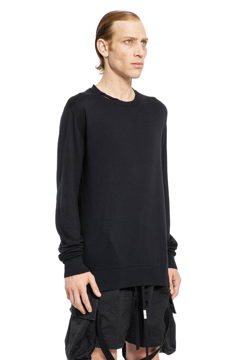 ANN DEMEULEMEESTER MAN BLACK KNITWEAR