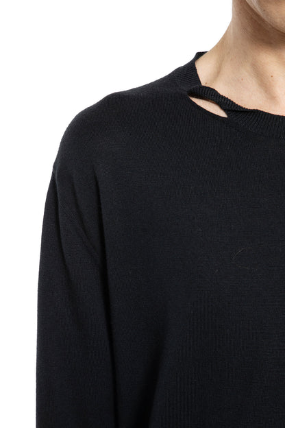 ANN DEMEULEMEESTER MAN BLACK KNITWEAR