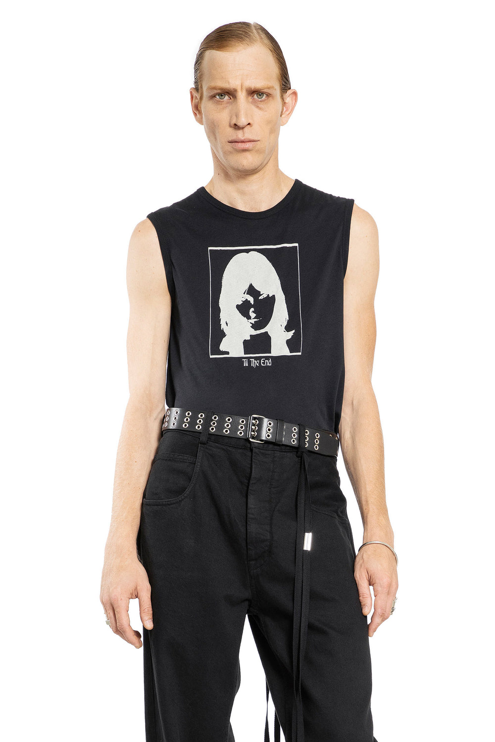 ANN DEMEULEMEESTER MAN BLACK T-SHIRTS & TANK TOPS