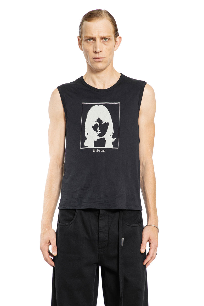 ANN DEMEULEMEESTER MAN BLACK T-SHIRTS & TANK TOPS