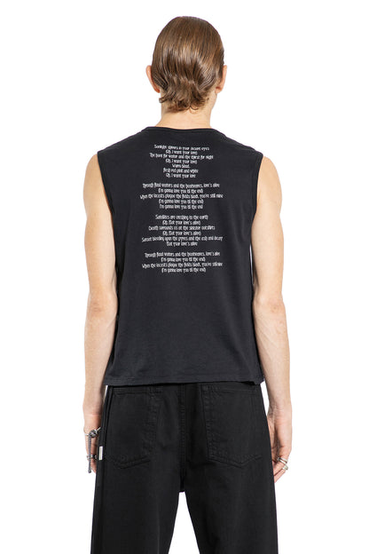 ANN DEMEULEMEESTER MAN BLACK T-SHIRTS & TANK TOPS