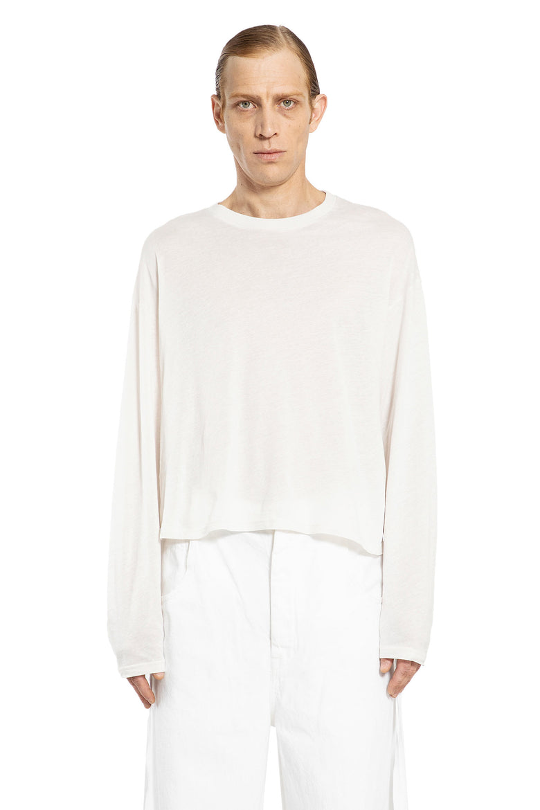 ANN DEMEULEMEESTER MAN OFF-WHITE T-SHIRTS & TANK TOPS