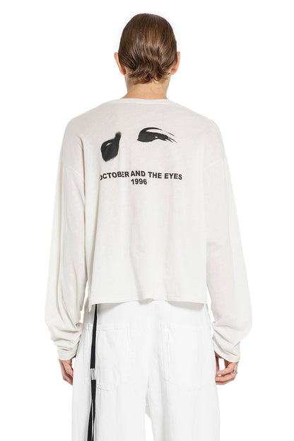 ANN DEMEULEMEESTER MAN OFF-WHITE T-SHIRTS & TANK TOPS