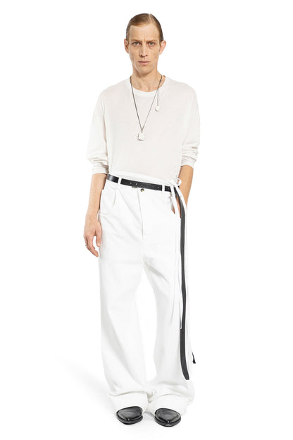 ANN DEMEULEMEESTER MAN OFF-WHITE T-SHIRTS & TANK TOPS