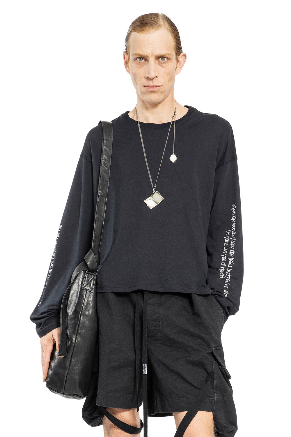 ANN DEMEULEMEESTER MAN BLACK T-SHIRTS & TANK TOPS