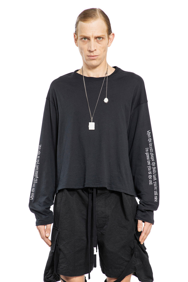 ANN DEMEULEMEESTER MAN BLACK T-SHIRTS & TANK TOPS