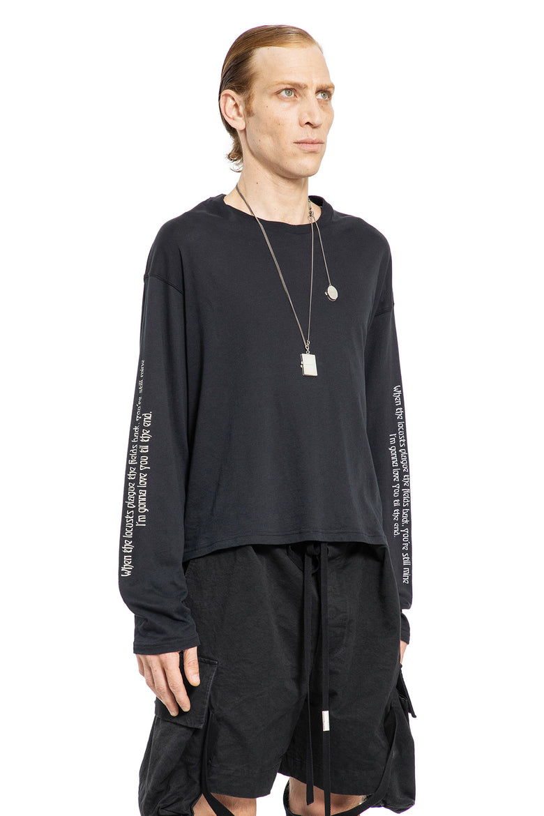 ANN DEMEULEMEESTER MAN BLACK T-SHIRTS & TANK TOPS