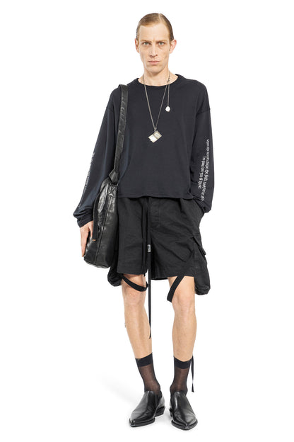 ANN DEMEULEMEESTER MAN BLACK T-SHIRTS & TANK TOPS