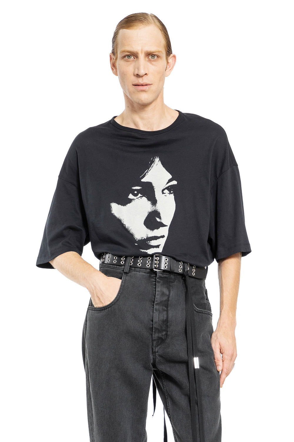 ANN DEMEULEMEESTER MAN BLACK T-SHIRTS & TANK TOPS