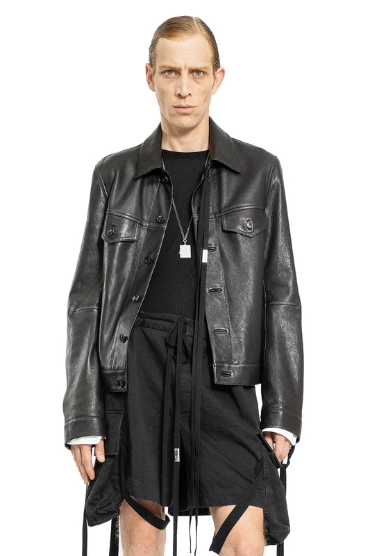 Erbe Grained Leather Trucker jacket - Antonioli.eu
