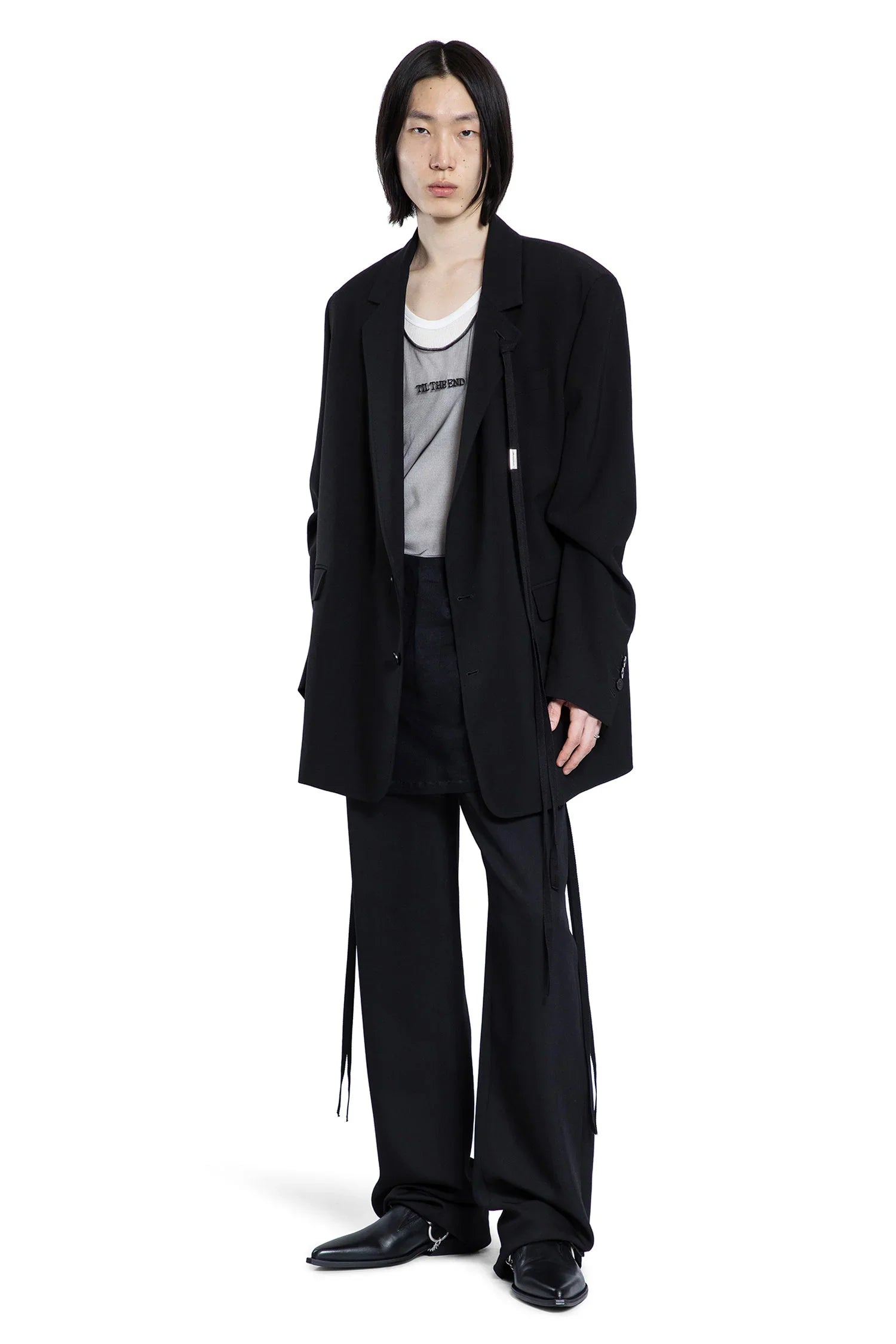 ANN DEMEULEMEESTER MAN BLACK T-SHIRTS & TANK TOPS - Antonioli.eu