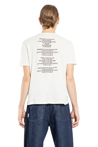 ANN DEMEULEMEESTER MAN OFF-WHITE T-SHIRTS & TANK TOPS