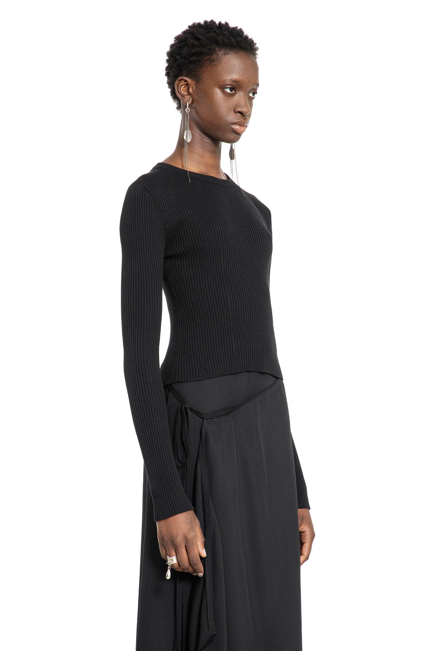 ANN DEMEULEMEESTER WOMAN BLACK KNITWEAR