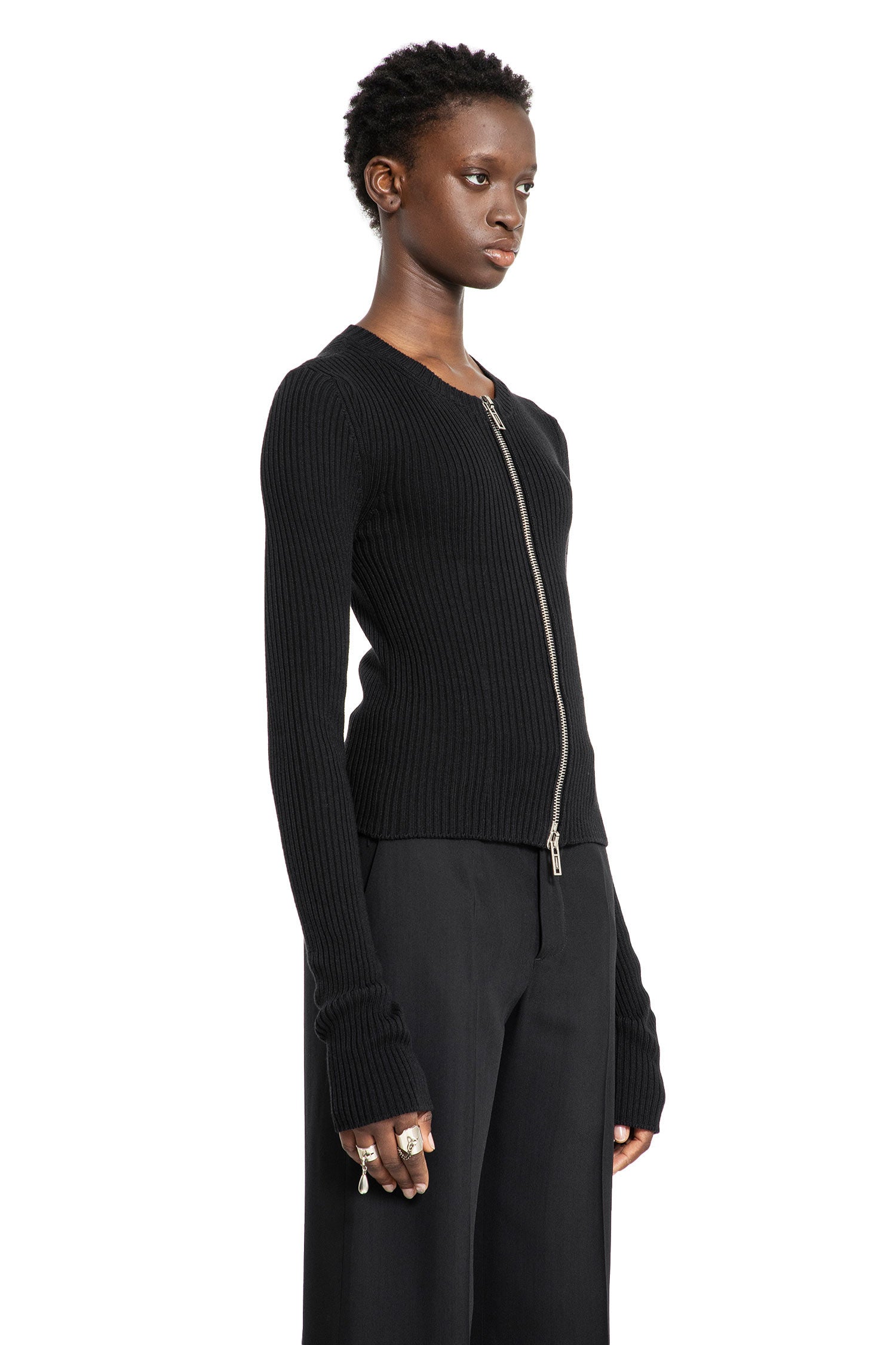 ANN DEMEULEMEESTER WOMAN BLACK KNITWEAR